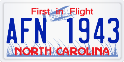NC license plate AFN1943
