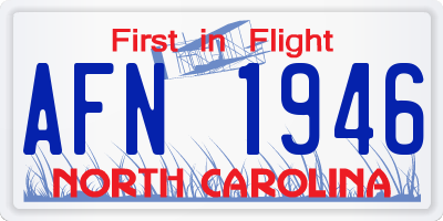 NC license plate AFN1946