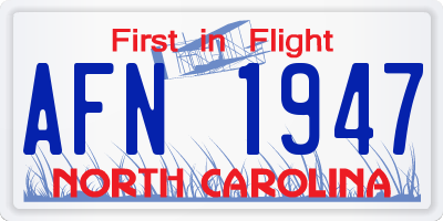 NC license plate AFN1947