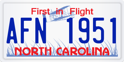 NC license plate AFN1951