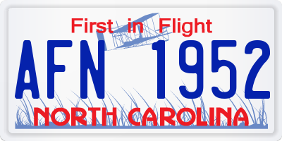 NC license plate AFN1952