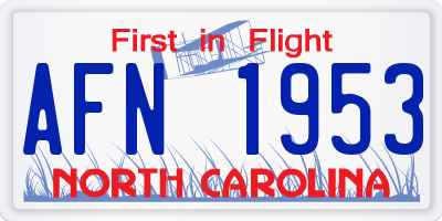 NC license plate AFN1953