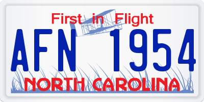 NC license plate AFN1954