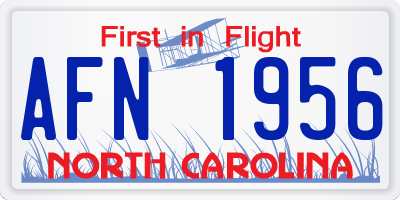 NC license plate AFN1956
