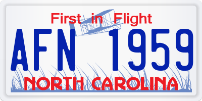 NC license plate AFN1959