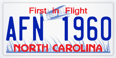 NC license plate AFN1960