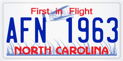 NC license plate AFN1963