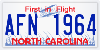 NC license plate AFN1964