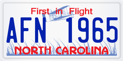 NC license plate AFN1965