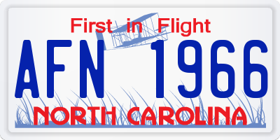 NC license plate AFN1966