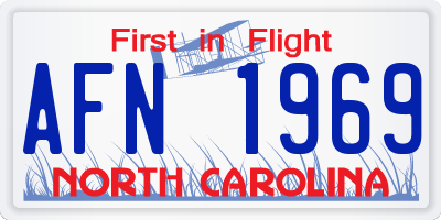 NC license plate AFN1969