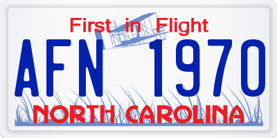 NC license plate AFN1970