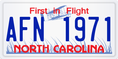NC license plate AFN1971