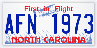 NC license plate AFN1973