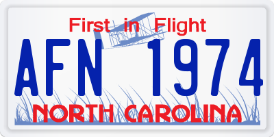 NC license plate AFN1974