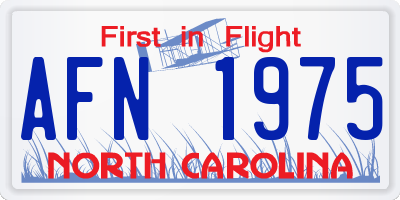 NC license plate AFN1975