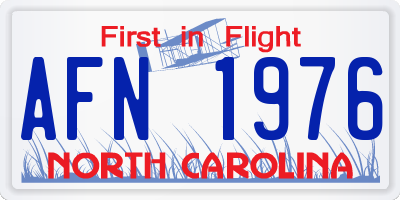 NC license plate AFN1976