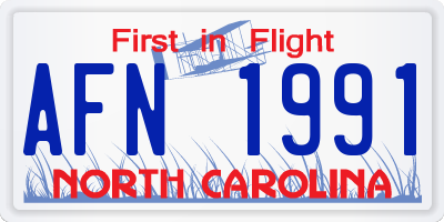 NC license plate AFN1991