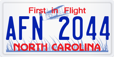 NC license plate AFN2044