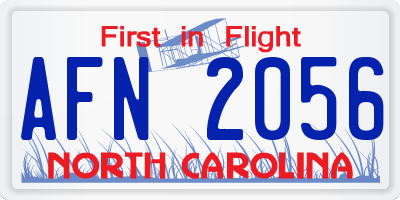 NC license plate AFN2056