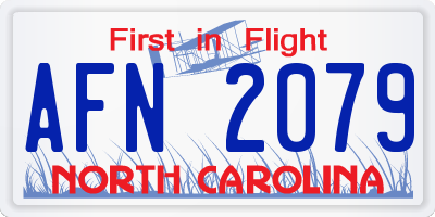 NC license plate AFN2079