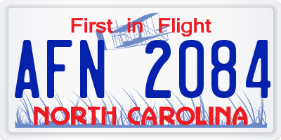 NC license plate AFN2084