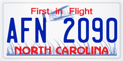 NC license plate AFN2090