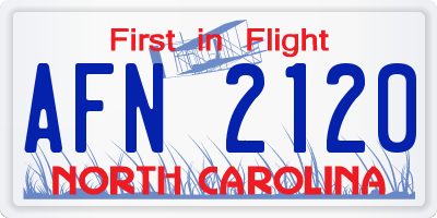 NC license plate AFN2120