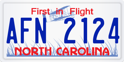 NC license plate AFN2124