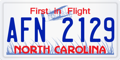 NC license plate AFN2129