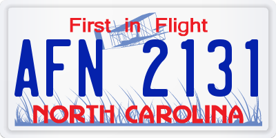 NC license plate AFN2131