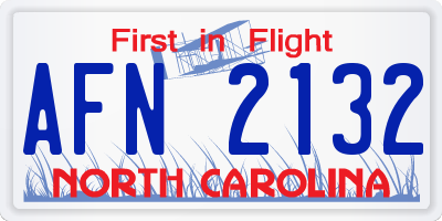NC license plate AFN2132