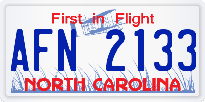 NC license plate AFN2133