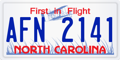 NC license plate AFN2141
