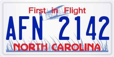 NC license plate AFN2142