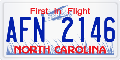 NC license plate AFN2146