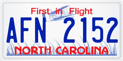 NC license plate AFN2152
