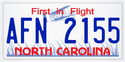 NC license plate AFN2155