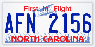 NC license plate AFN2156