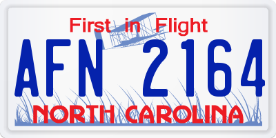 NC license plate AFN2164