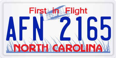 NC license plate AFN2165
