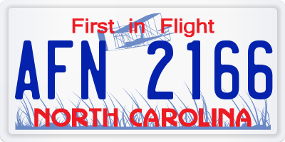 NC license plate AFN2166