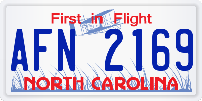 NC license plate AFN2169