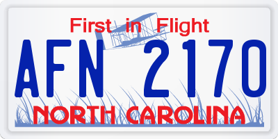 NC license plate AFN2170