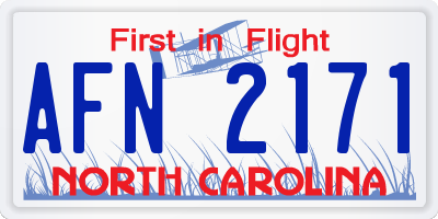 NC license plate AFN2171