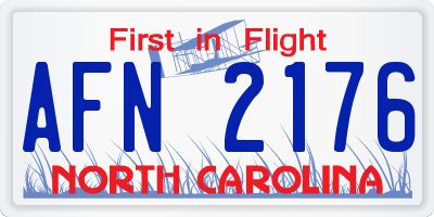 NC license plate AFN2176