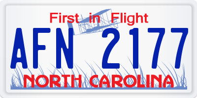 NC license plate AFN2177