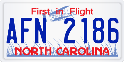 NC license plate AFN2186