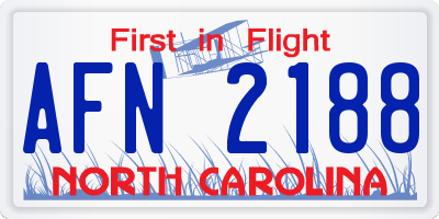 NC license plate AFN2188