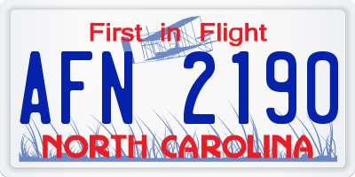 NC license plate AFN2190